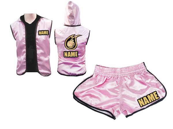 Sweats à capuche + Short Boxe femme Personnalisé : Pink