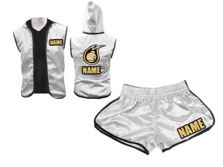 Sweats à capuche + Short Boxe femme Personnalisé : Argent