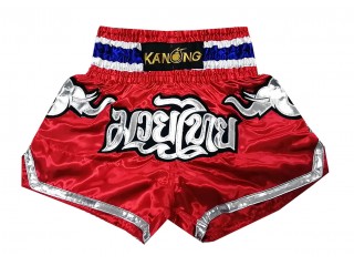 Kanong Short Boxe Thai Enfants : KNS-125-Rouge-K