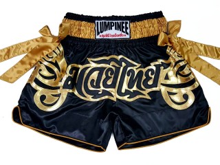 Lumpinee Short de boxe thaï Enfant : LUM-051-Noir-Or-K