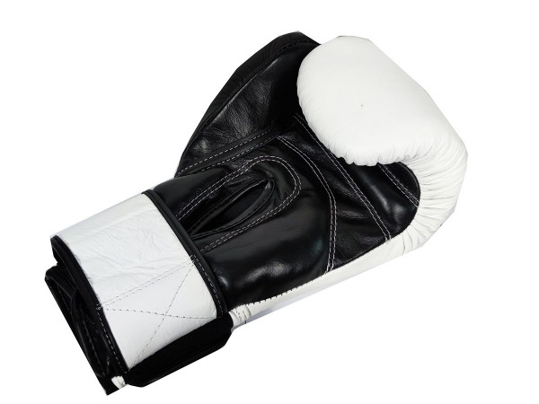 Kanong Gants Boxe + Protège-tibias Boxe Thaï cuir véritable : Noir