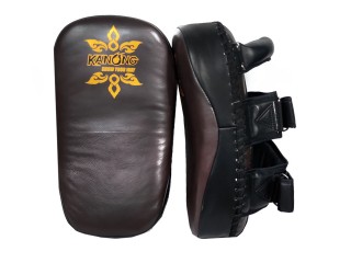 Pao de Boxe , Pao de Muay Thai Kanong : Marron/Noir (Cuir,incurvé)