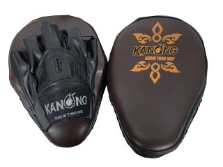 Pattes d'ours Muay Thai Kanong : Marron/Noir (vachette)