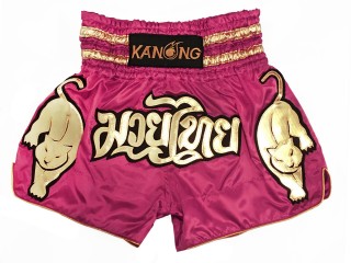 Kanong Short Muay Thai  Thailand : KNS-135-Rose foncé