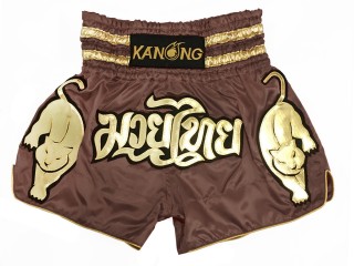 Kanong Short Muay Thai Thailand  : KNS-135-Brun clair