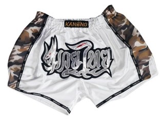 Kanong Retro Short Boxe Thai : KNSRTO-231-Blanc