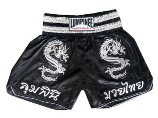 Lumpinee Short de boxe thaï Enfants : LUM-038-Noir-K